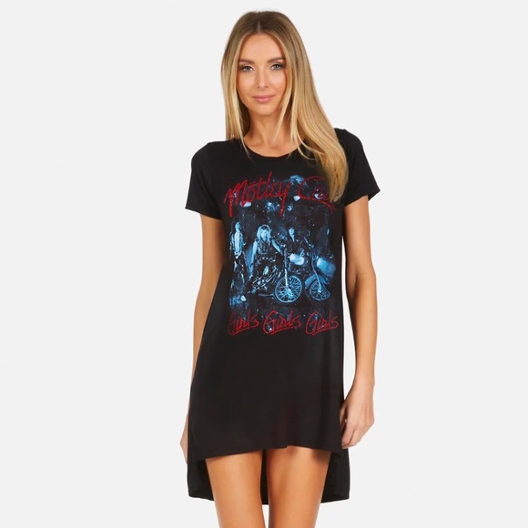 NEW LAUREN MOSHI X MOTLEY CRUE GIRLS GIRLS GIRLS T-SHIRT DRESS - Picture 6 of 14